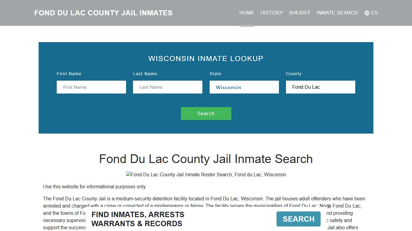 Fond Du Lac County Jail Inmate Roster Lookup, Fond du Lac, WI